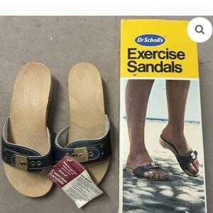 Dr. Scholl's Navy and Wood Exercise Sandals